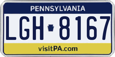 PA license plate LGH8167