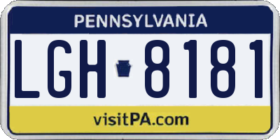 PA license plate LGH8181