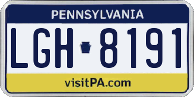 PA license plate LGH8191