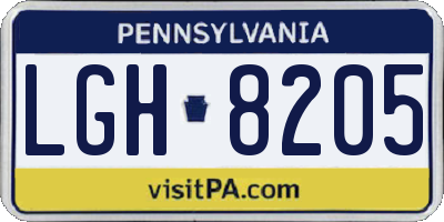 PA license plate LGH8205
