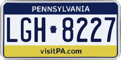 PA license plate LGH8227