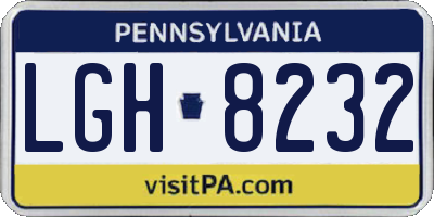 PA license plate LGH8232