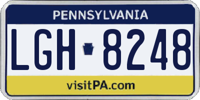 PA license plate LGH8248