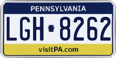 PA license plate LGH8262