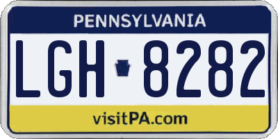 PA license plate LGH8282