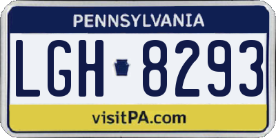 PA license plate LGH8293