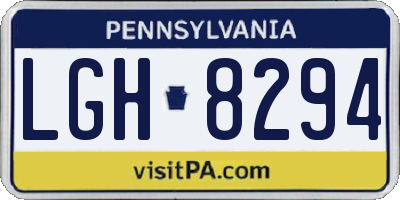 PA license plate LGH8294