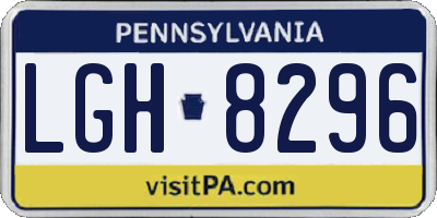 PA license plate LGH8296