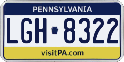 PA license plate LGH8322