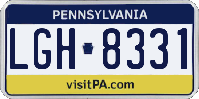 PA license plate LGH8331