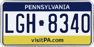 PA license plate LGH8340