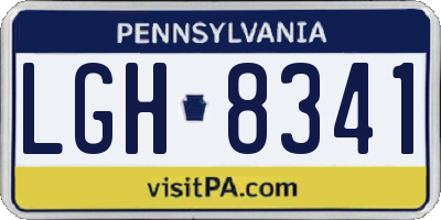 PA license plate LGH8341