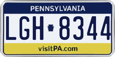 PA license plate LGH8344