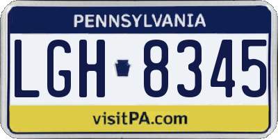 PA license plate LGH8345