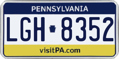 PA license plate LGH8352