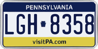 PA license plate LGH8358