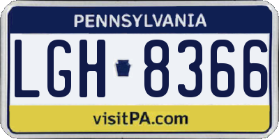 PA license plate LGH8366