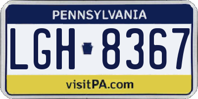 PA license plate LGH8367