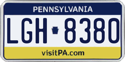 PA license plate LGH8380