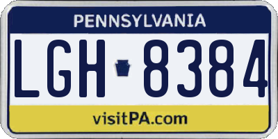 PA license plate LGH8384