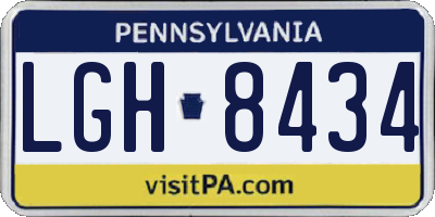 PA license plate LGH8434