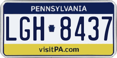 PA license plate LGH8437