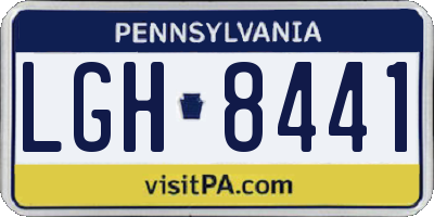 PA license plate LGH8441