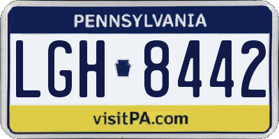 PA license plate LGH8442