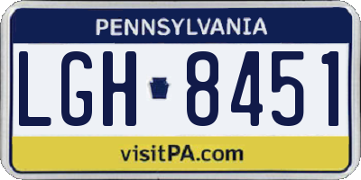 PA license plate LGH8451