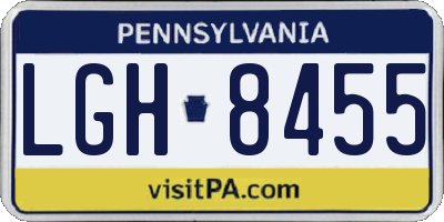 PA license plate LGH8455