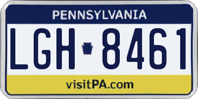 PA license plate LGH8461