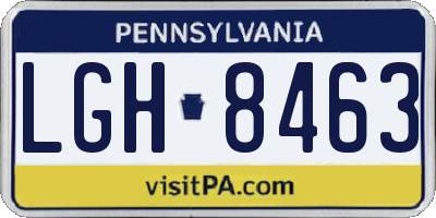 PA license plate LGH8463