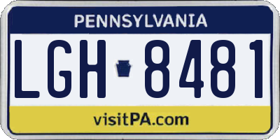 PA license plate LGH8481