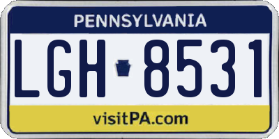 PA license plate LGH8531
