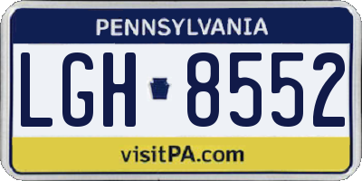 PA license plate LGH8552