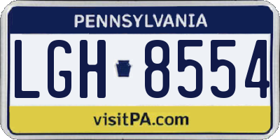 PA license plate LGH8554