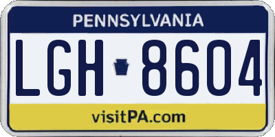 PA license plate LGH8604