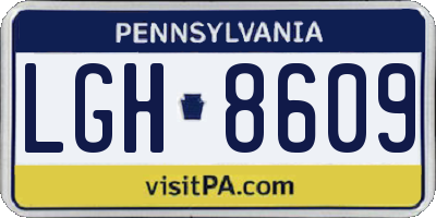 PA license plate LGH8609