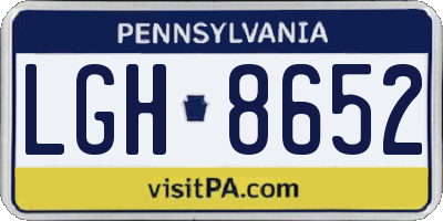 PA license plate LGH8652