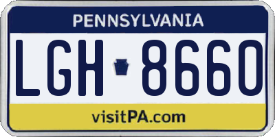 PA license plate LGH8660