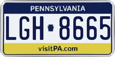 PA license plate LGH8665
