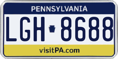 PA license plate LGH8688