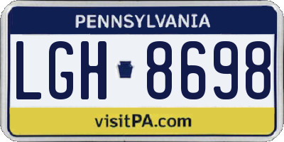 PA license plate LGH8698