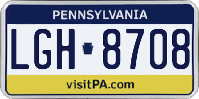 PA license plate LGH8708