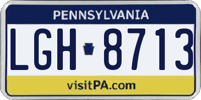 PA license plate LGH8713