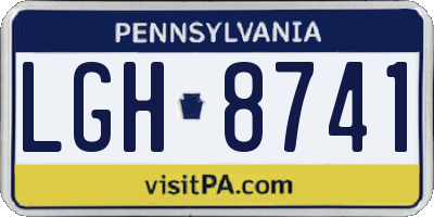 PA license plate LGH8741