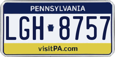 PA license plate LGH8757