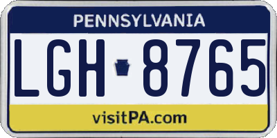 PA license plate LGH8765