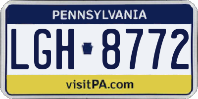 PA license plate LGH8772