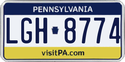 PA license plate LGH8774